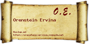 Orenstein Ervina névjegykártya